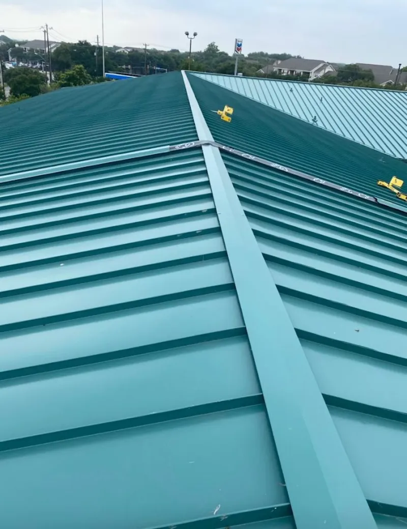Green commercial metal roof ridge and valley for Metal Roof Repair in Elizabethton